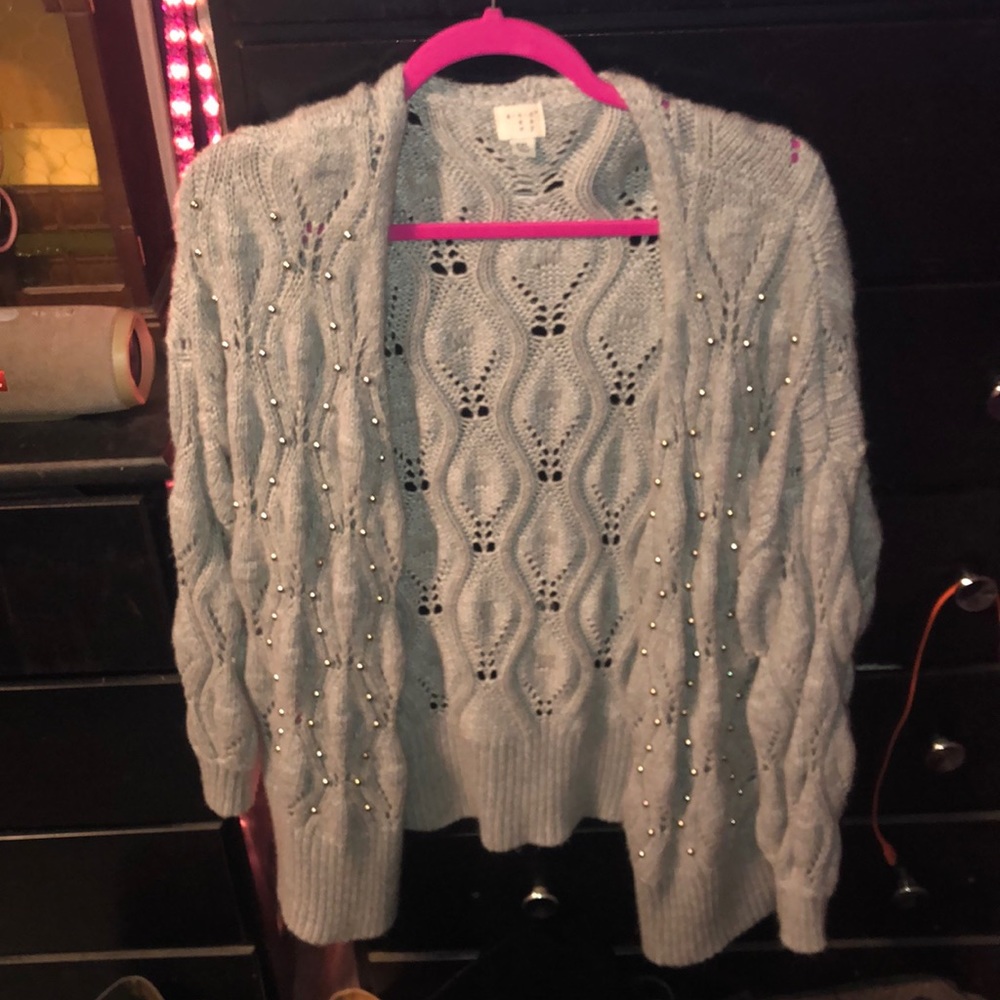 Gray sweater cardigan